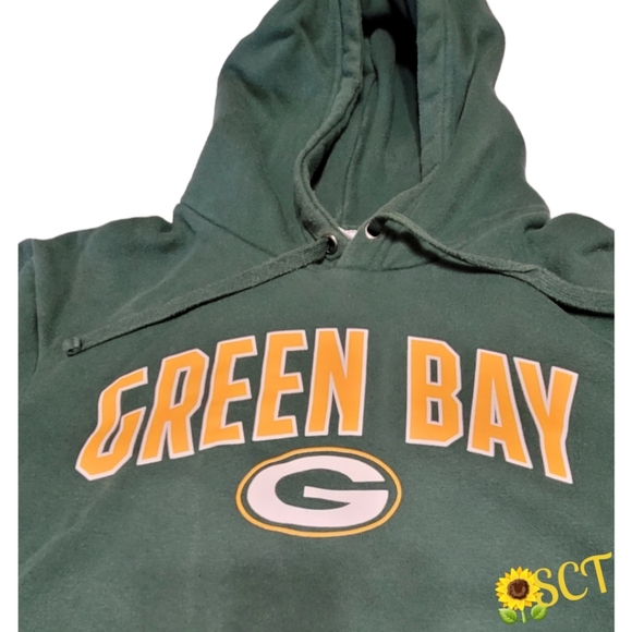 🏈MAJESTIC "Green Bay" - Medium Green Hoodie - Picture 2 of 6